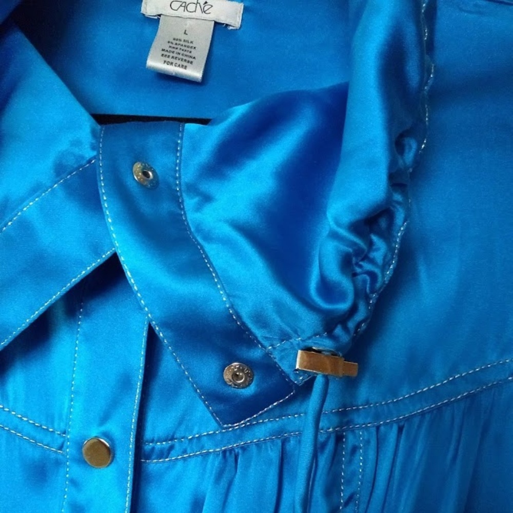 Cache' Cobalt Blue Silk Jacket